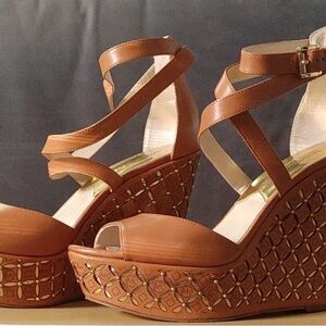 Michael Kors Tan Wedge Sandals